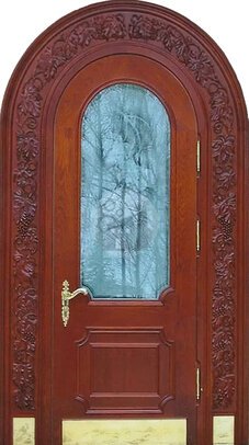 дверь в арочный проем, отделка массив дерева-ДВ-1759