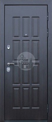 стальная дверь, отделка тёмный мдф, для частного дома-ДВ-758