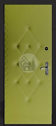 Входная дверь без глазка, отделка винилискожа и нитроэмаль-ДВ-148