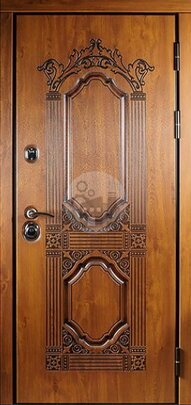Стальная дверь с двумя замками, отделка винорит с двух сторон-ДВ-397